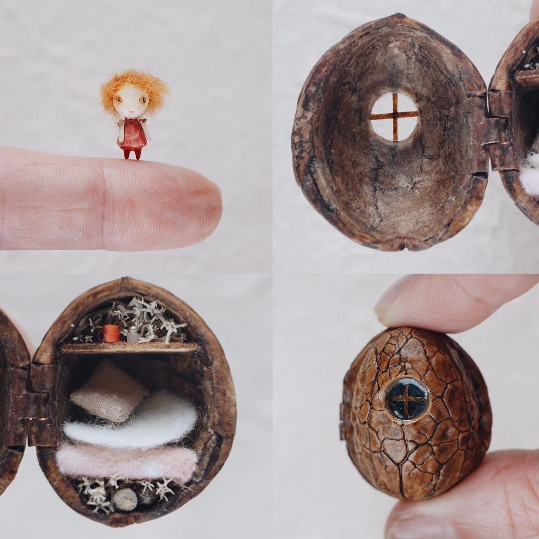 Елочные игрушки из грецких орехов