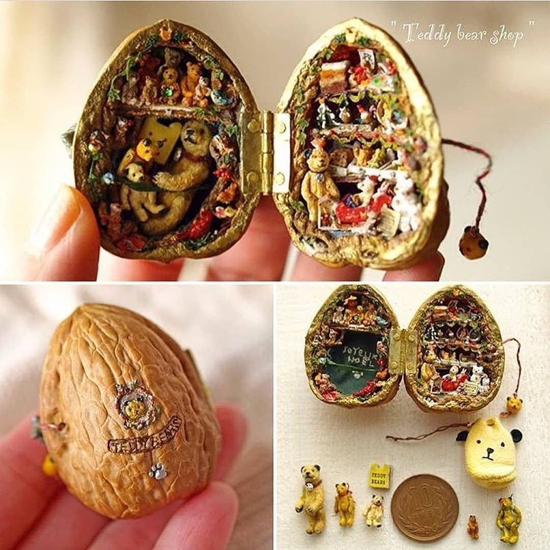 Игрушки из скорлупок грецкого ореха