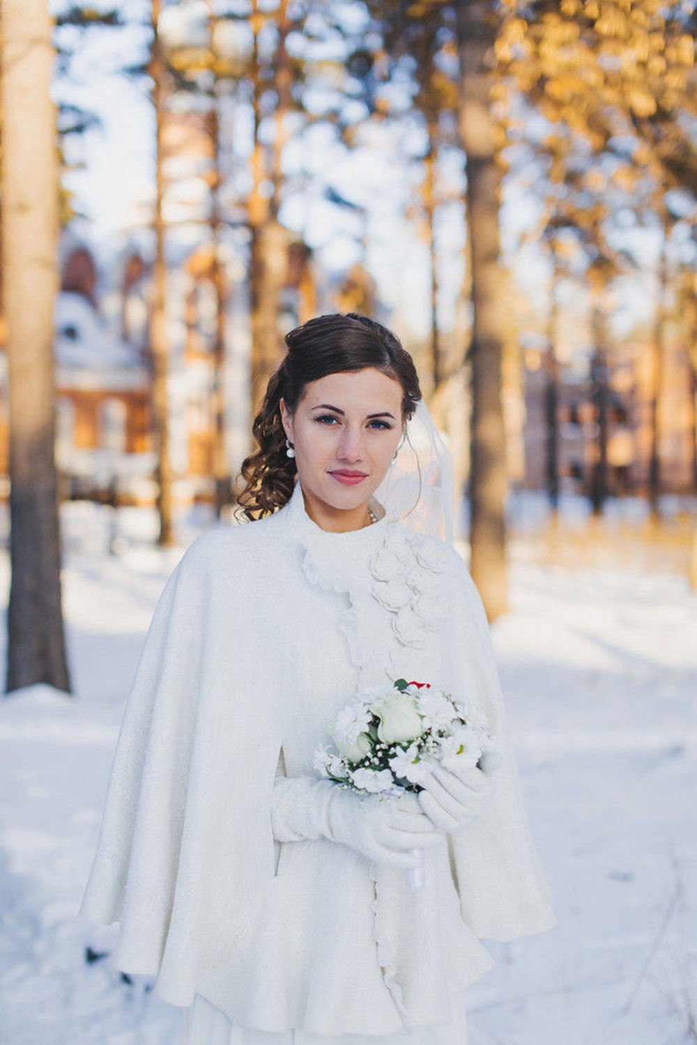 Шаль на свадебное платье