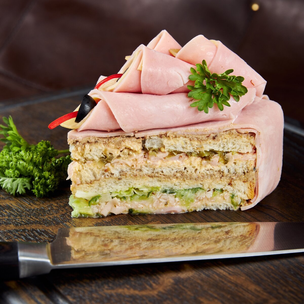 Мясной торт без колбасы