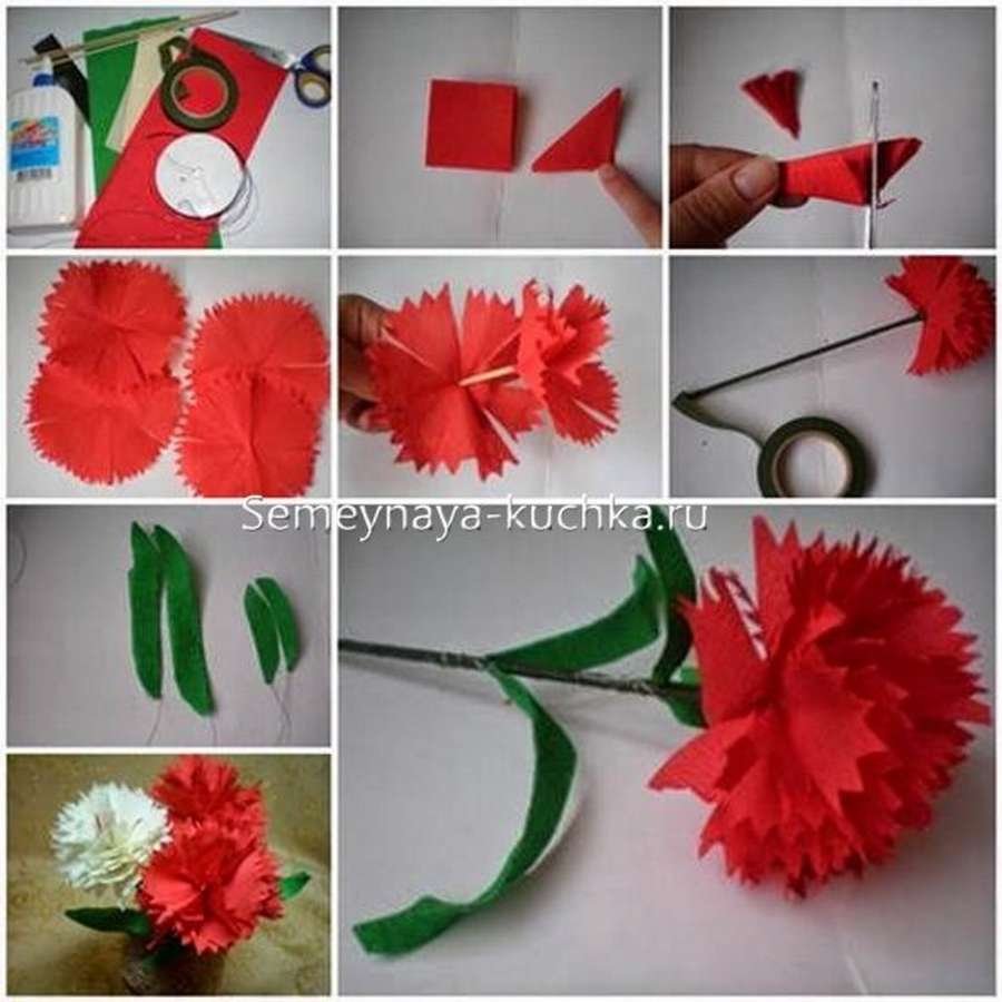 Пионы из гофробумаги