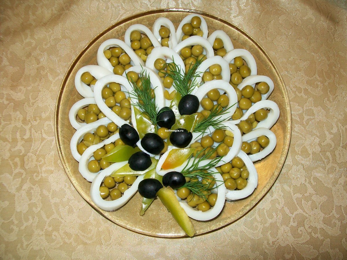 Украшение тарелки с овощами