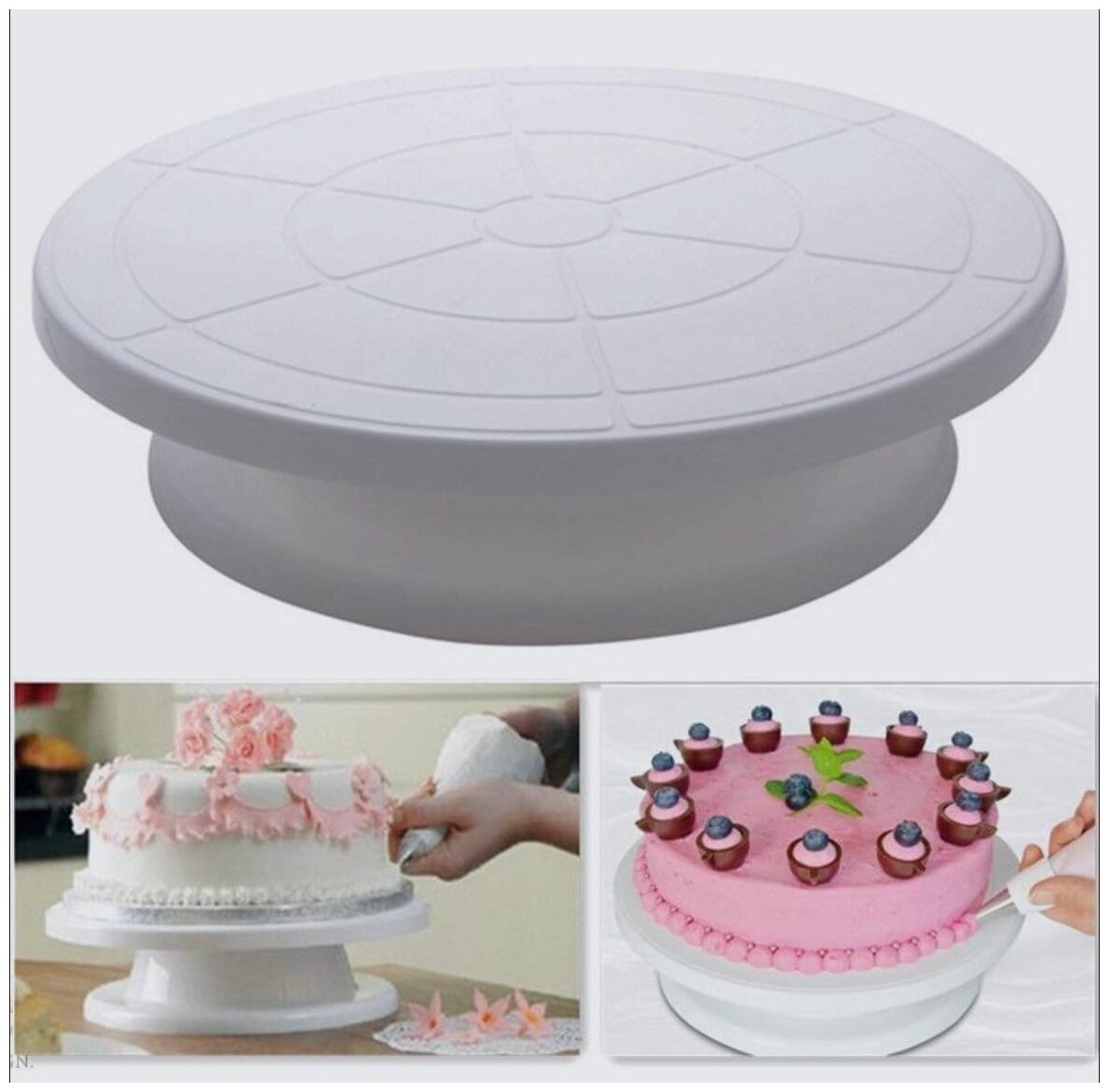 Подставка для торта, крутящаяся 28 см. Cake Turntable