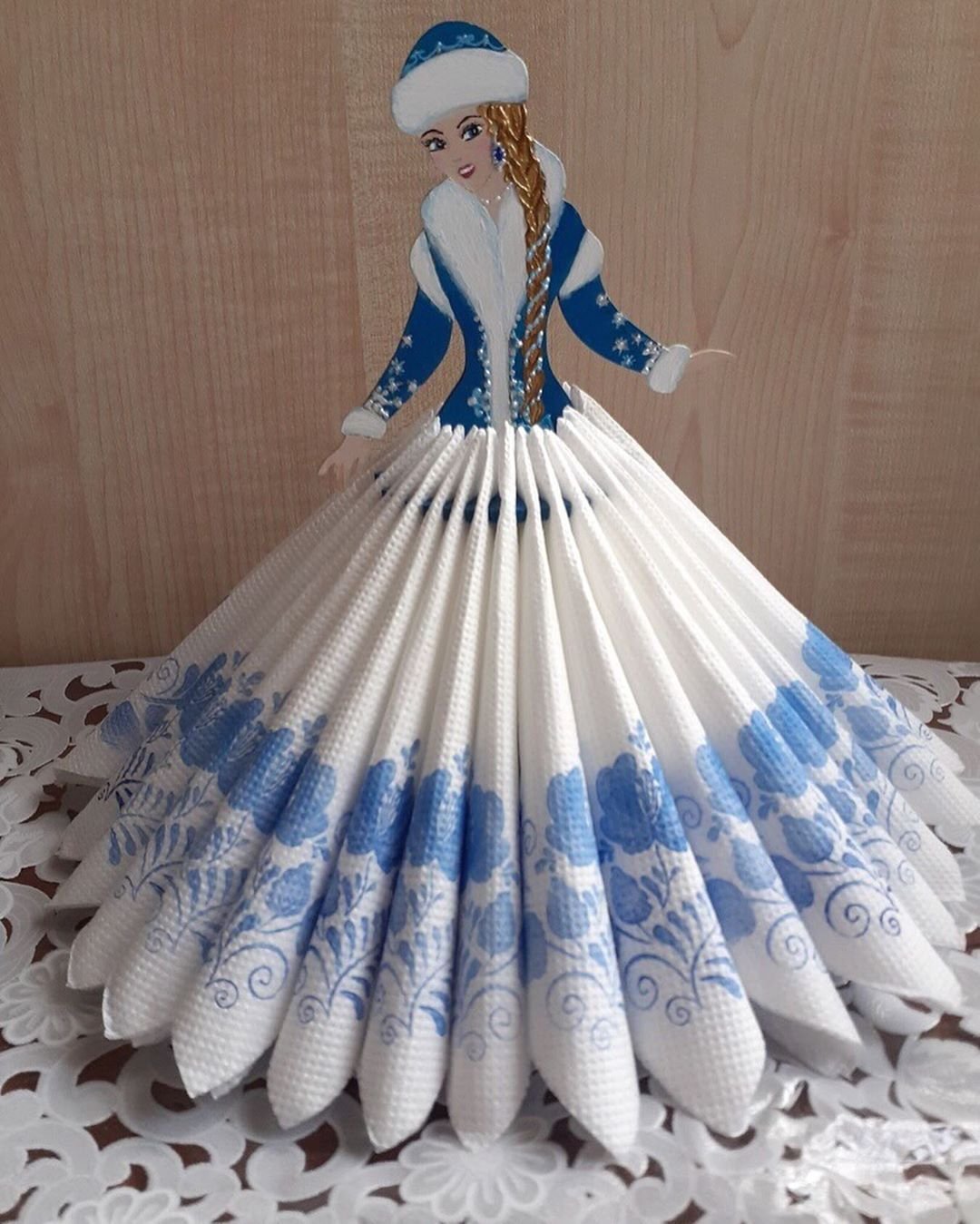 Игрушка из фетра Снегурочка