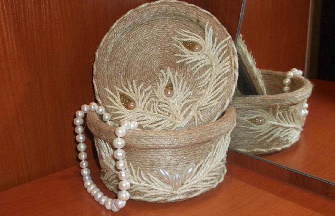 Шкатулка из шпагата