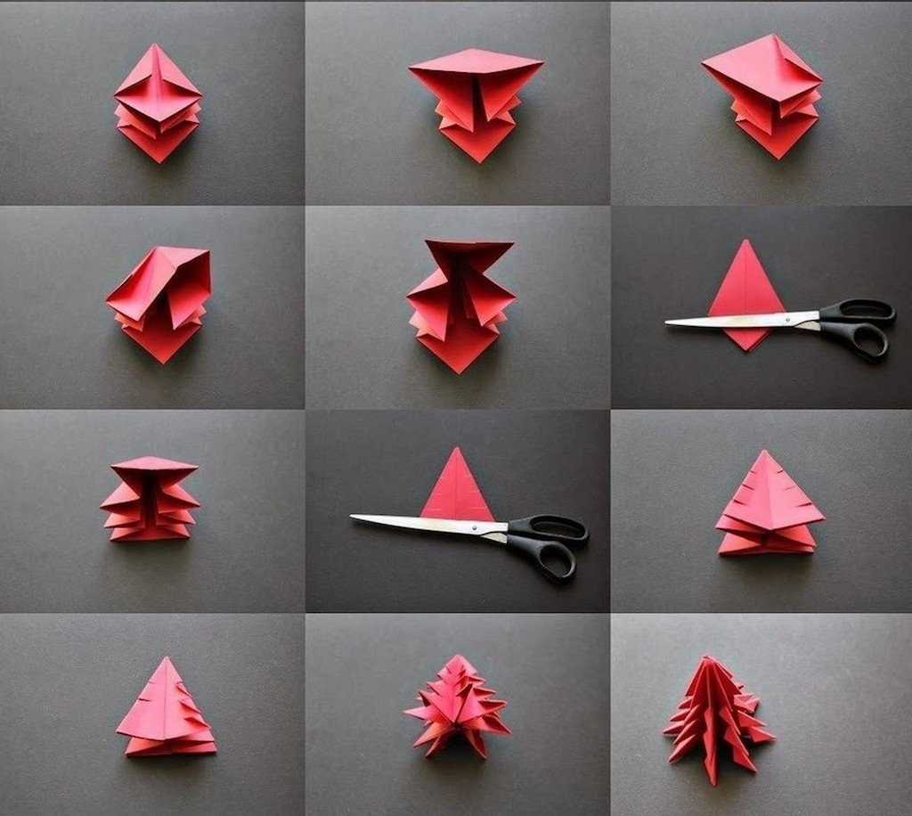 Оригами новогодние украшения — Шишка из модулей