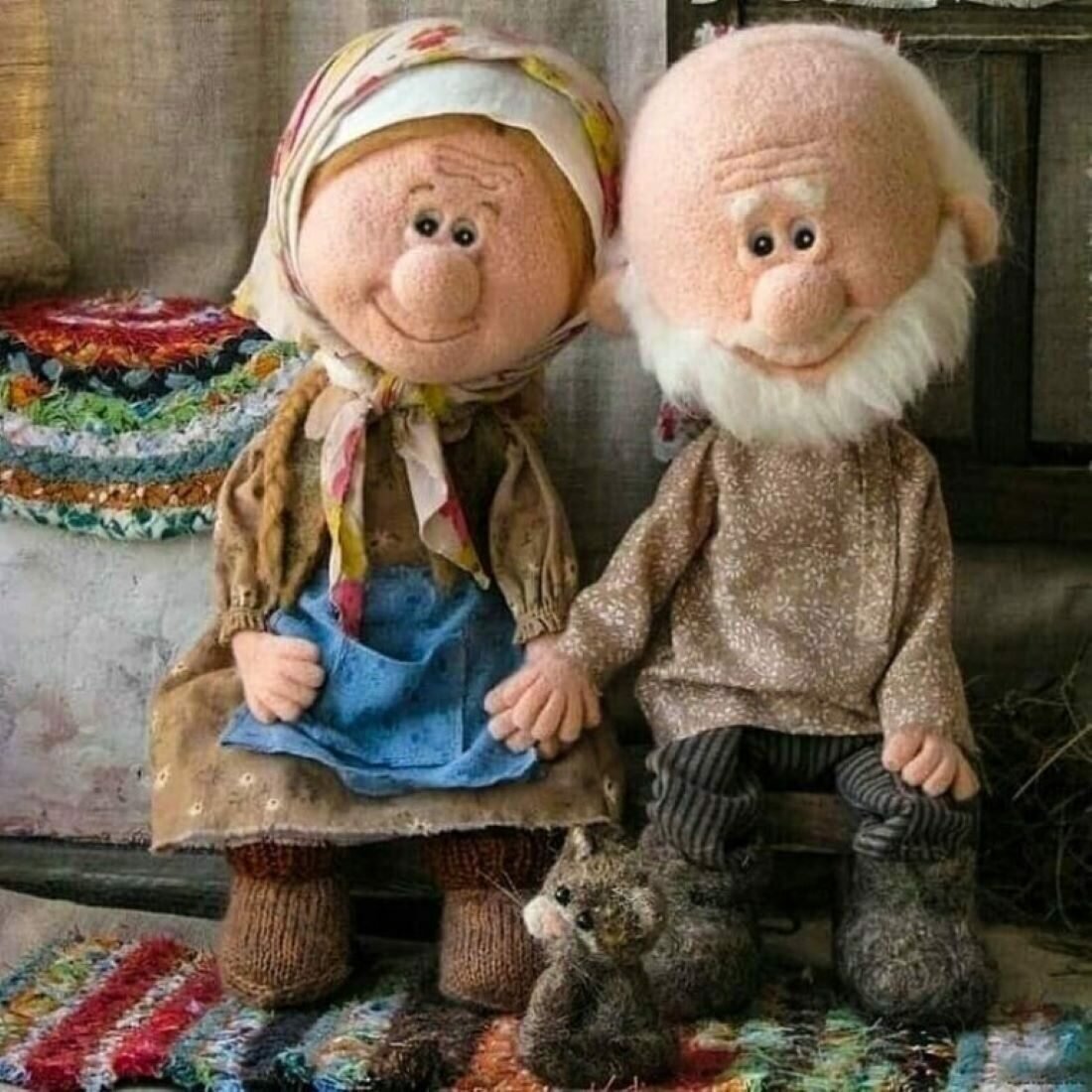 Текстильные куклы старички