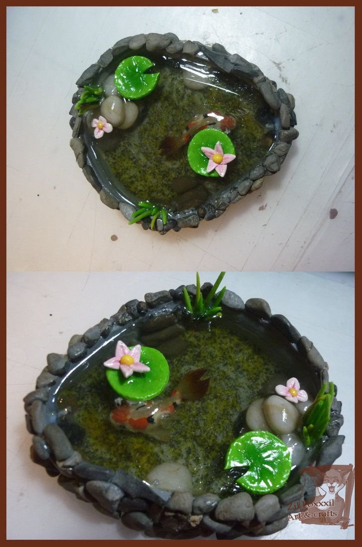 Украшение пруда на даче