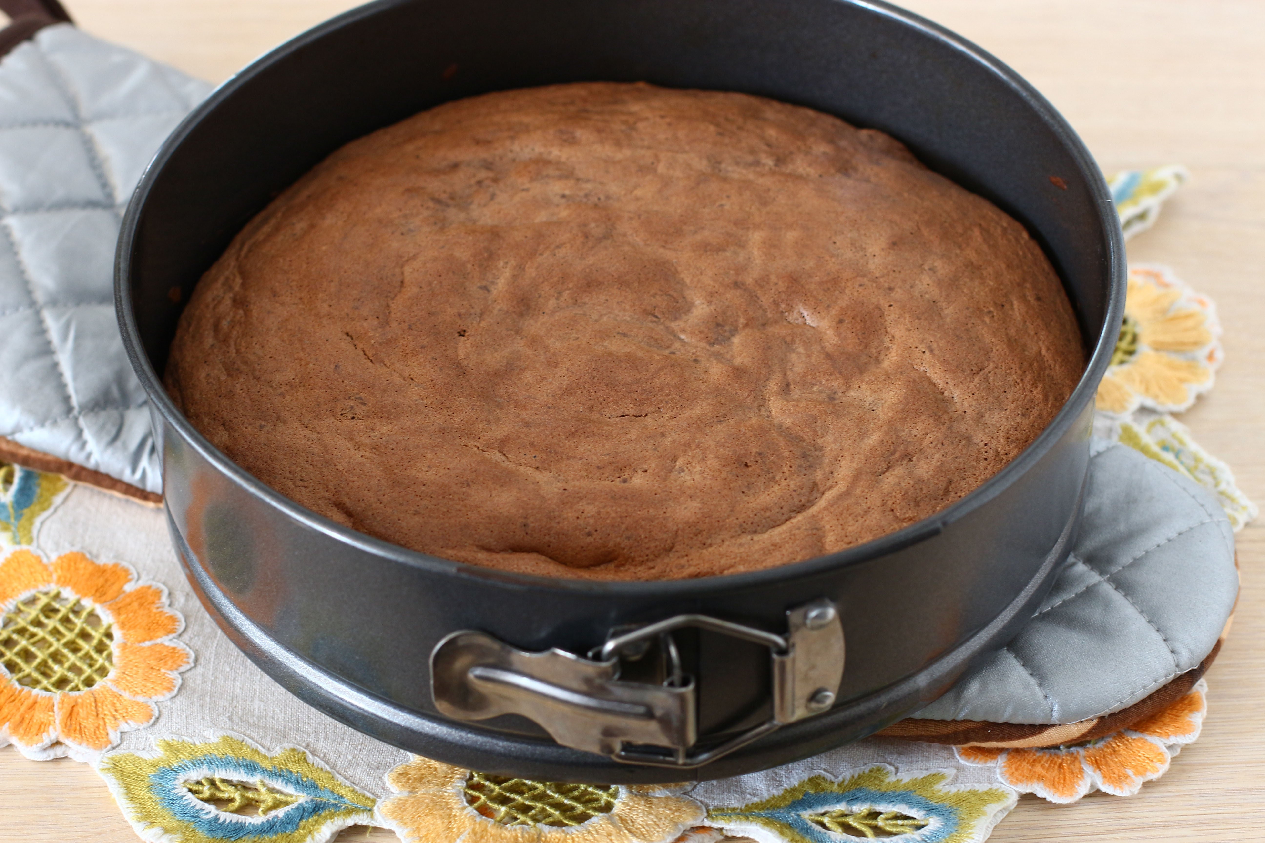 Бисквитное тесто выпекают. Бисквит. Форма для бисквита. Бисквит в духовке. Бисквитное тесто в круглой форме.