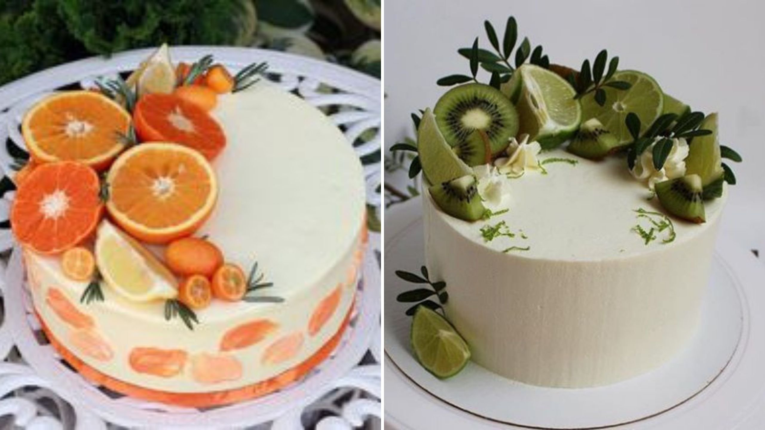 Торт украшенный апельсинами и киви - 86 фото