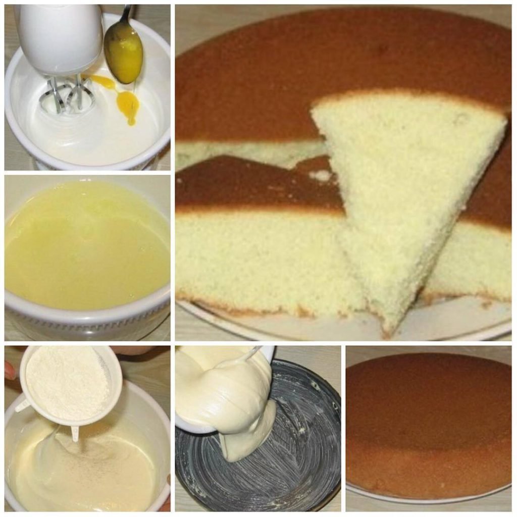 Бисквит из яиц сахара и муки