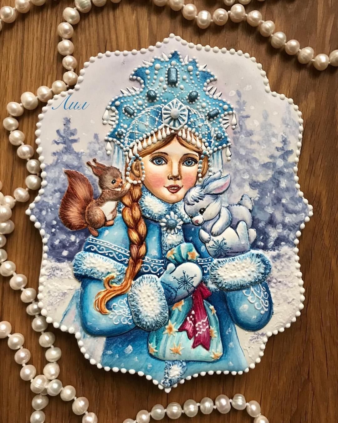 Новогодние пряники Снегурочка