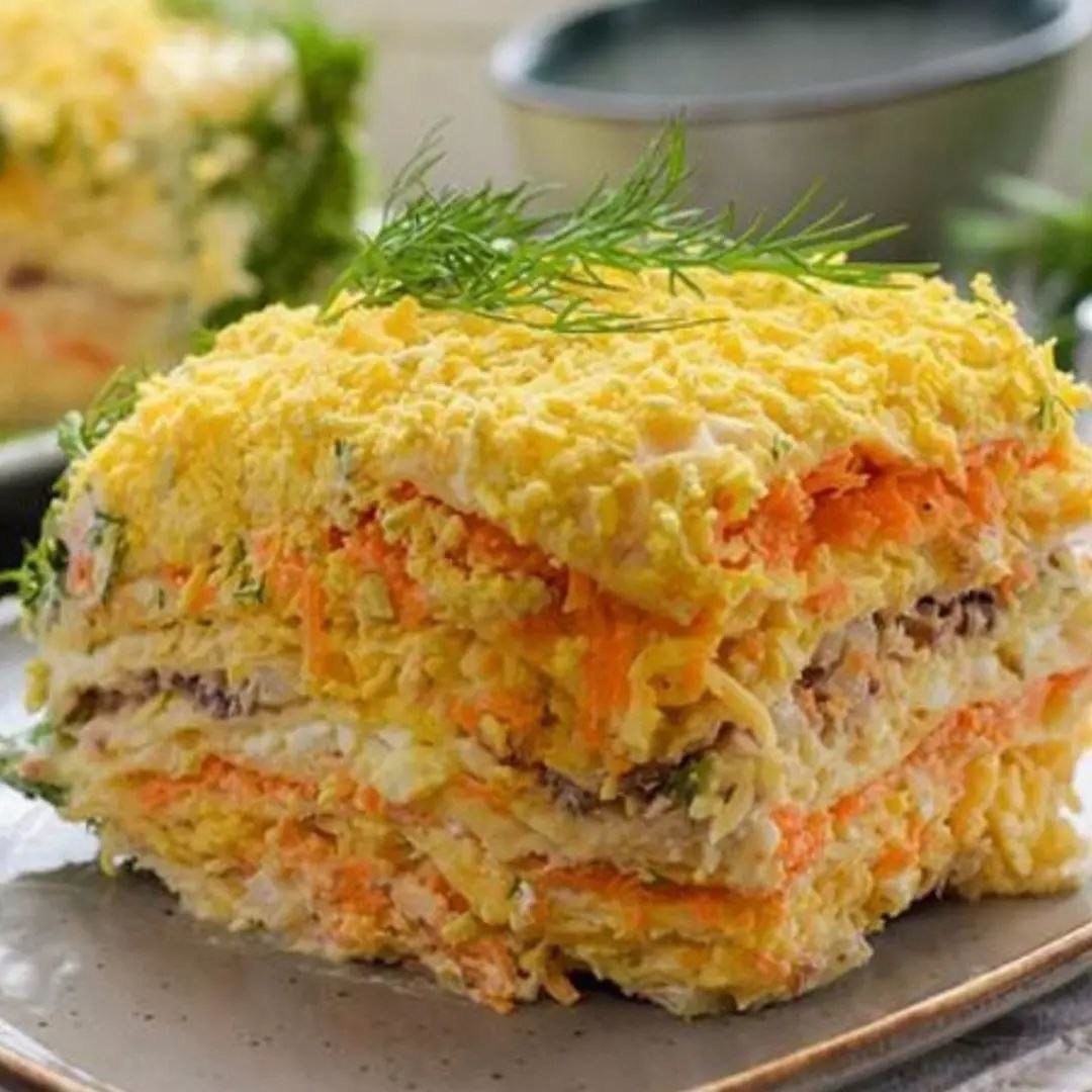 Закусочный селедочный торт