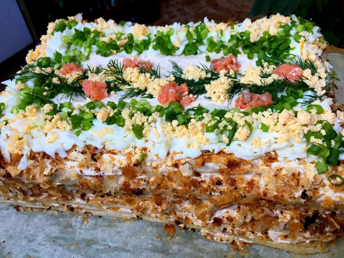 Закусочный торт новогодний