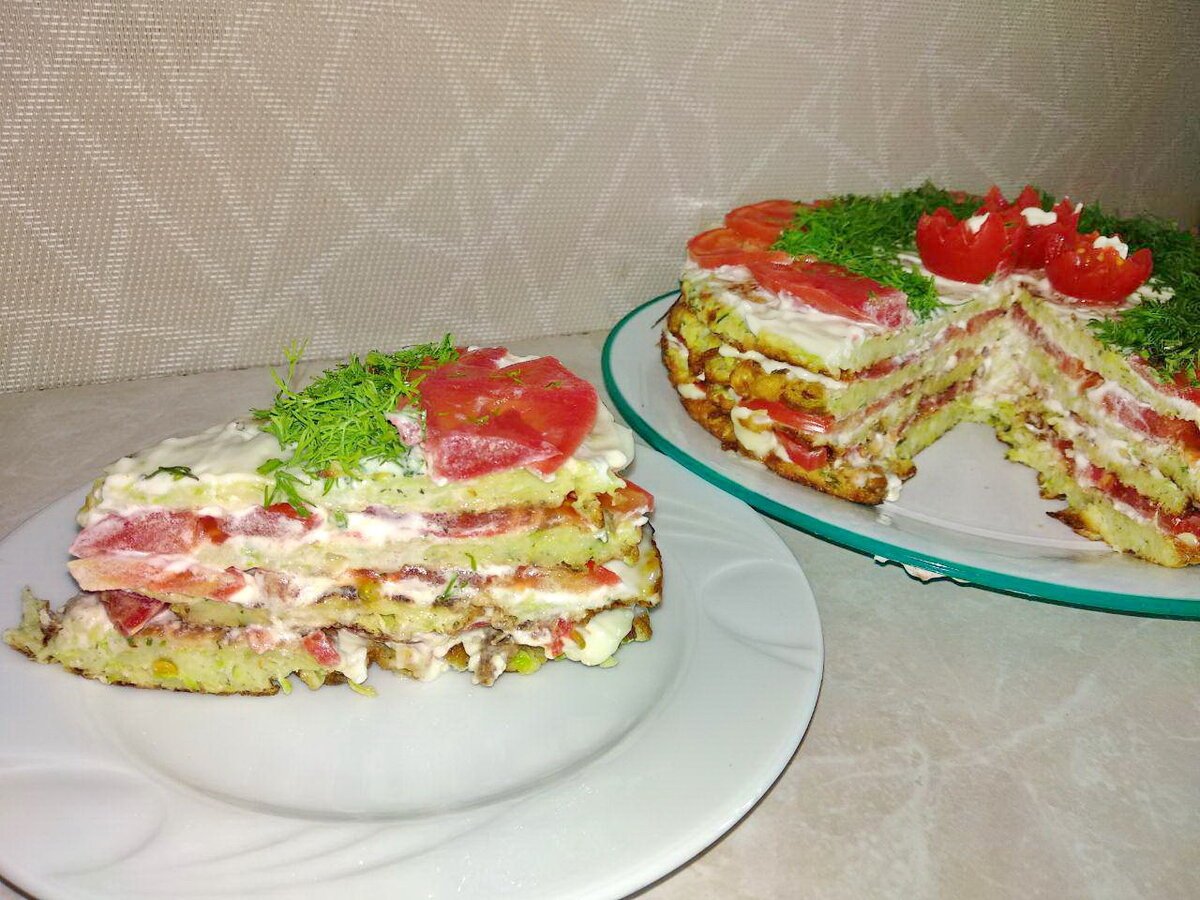 Закусочный торт смгрибами