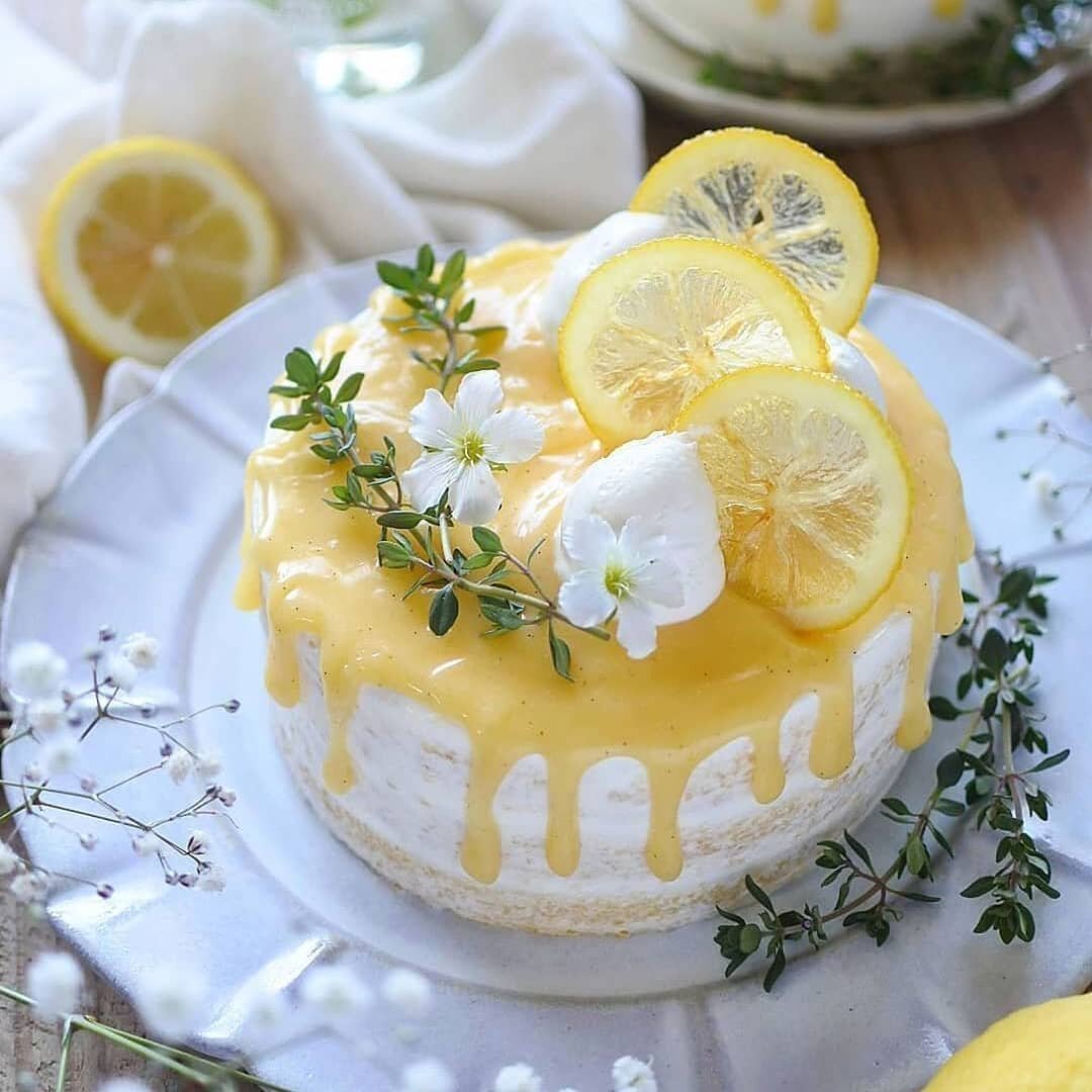 Торт маковый бисквит лимонный курд