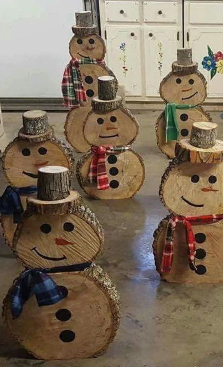 Деревянные Снеговик декор
