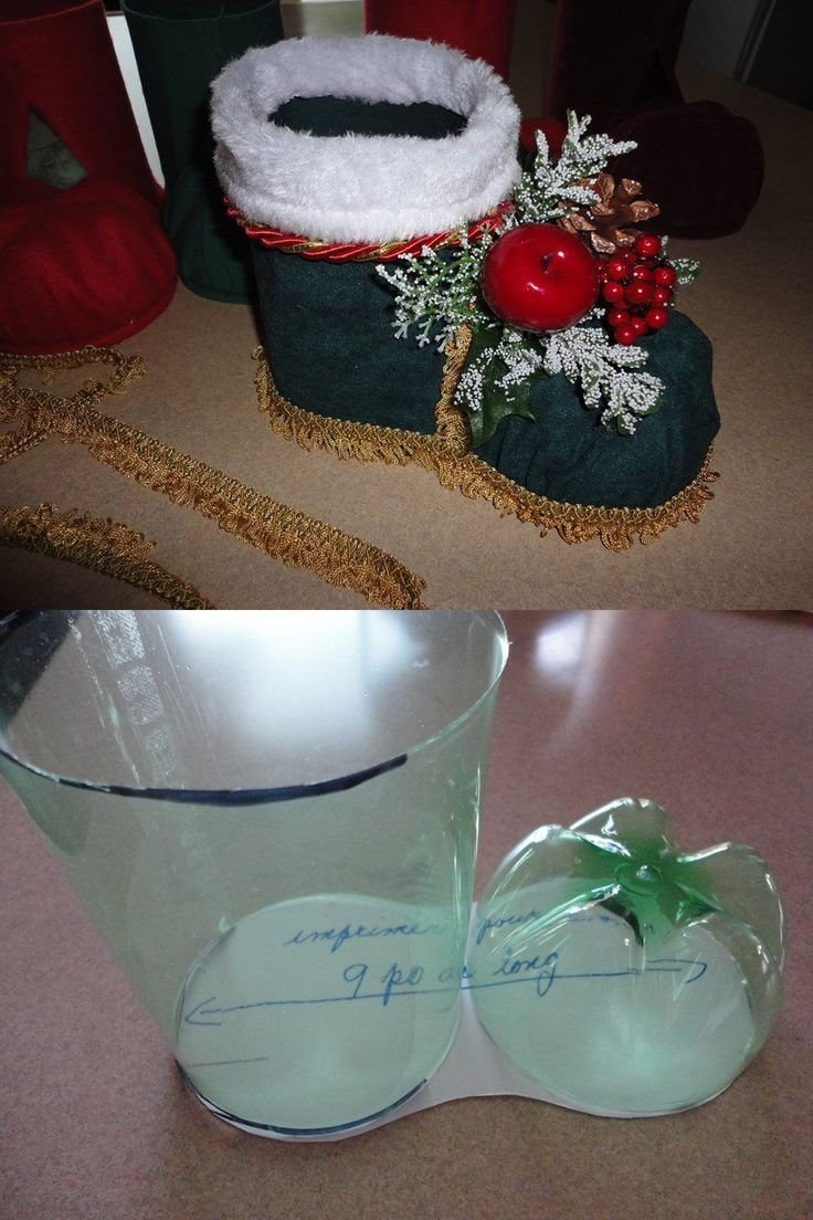 Новогодний сапожок из пластиковой бутылки
