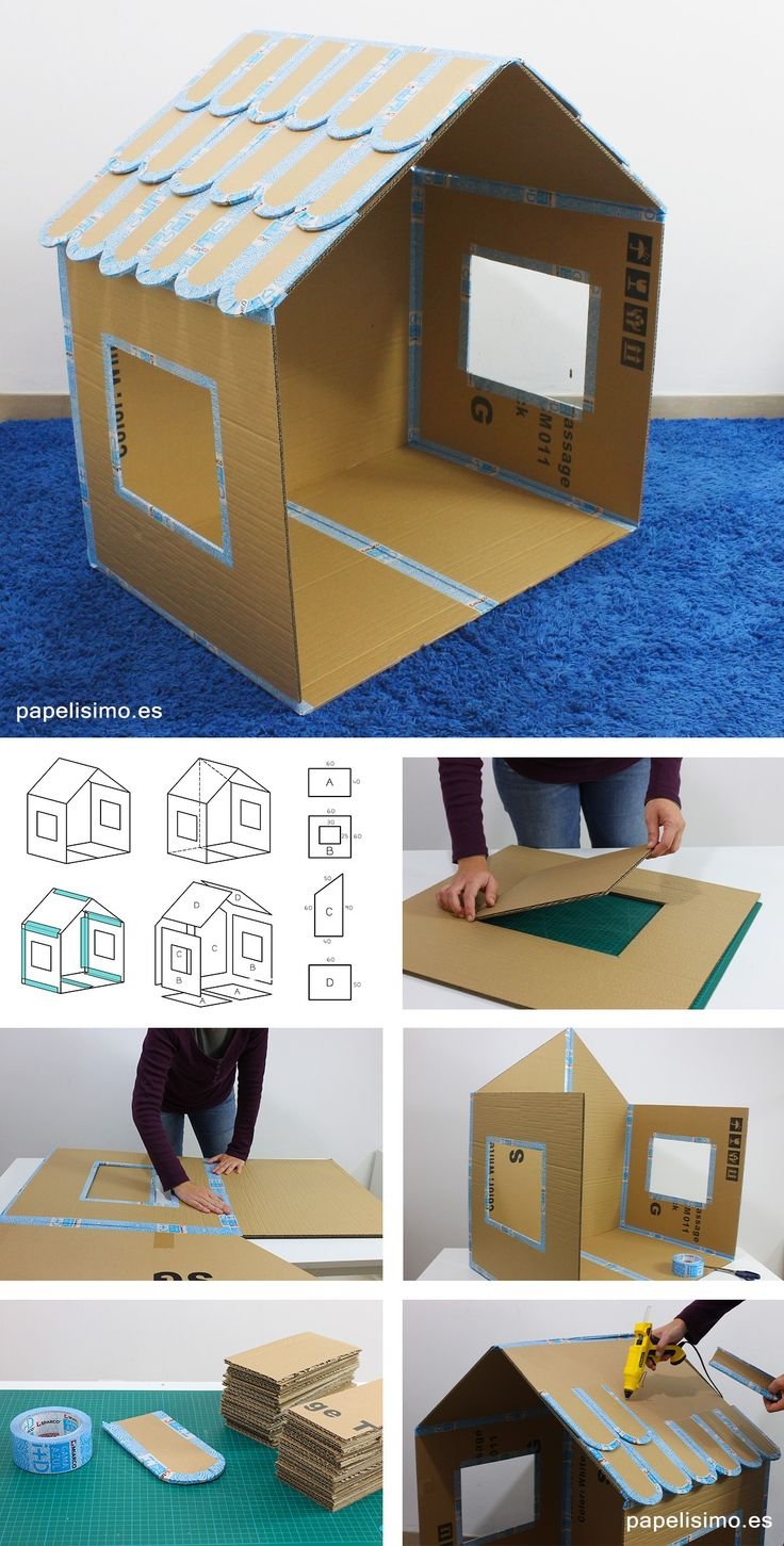 Лайфхак: как сделать игровой домик из картона? Картонный домик своими руками