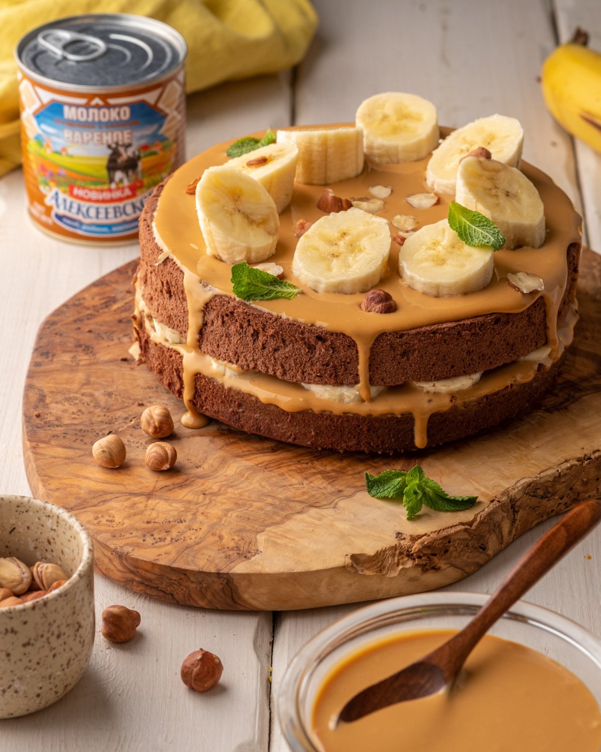 Торт с банановой начинкой