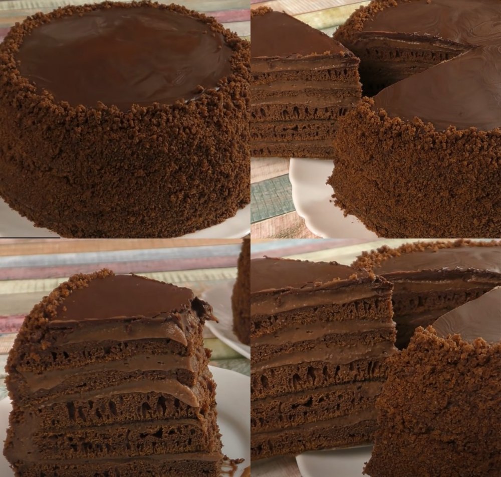 Торт из шоколадных коржей