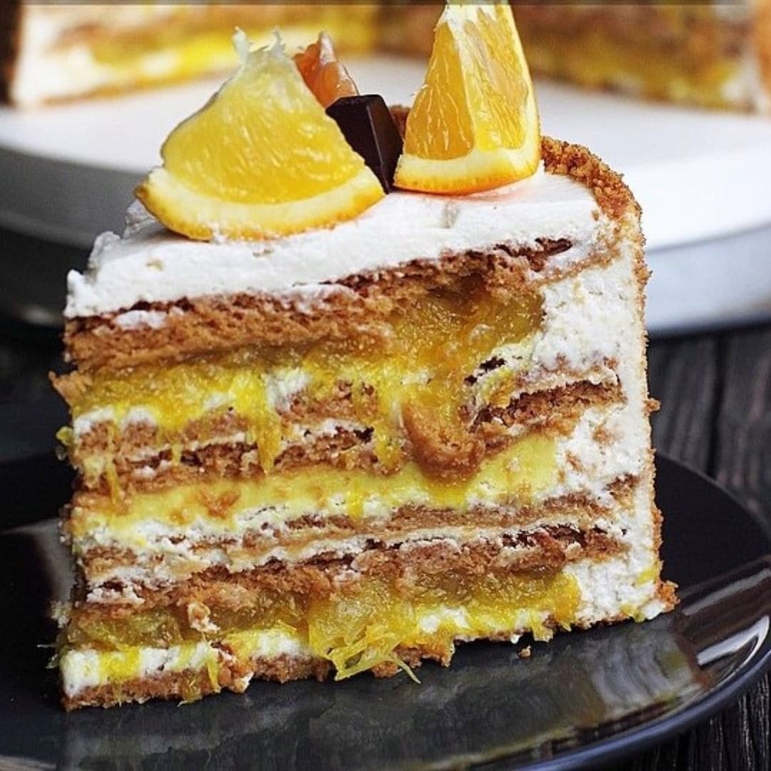 Медовик с апельсиновым курдом
