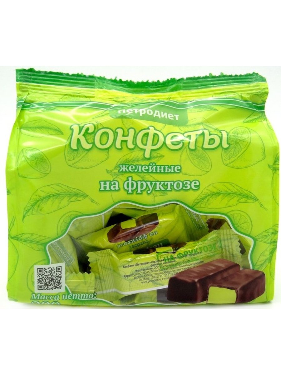 Конфеты Петродиет на фруктозе желейно-фруктовые 200 г