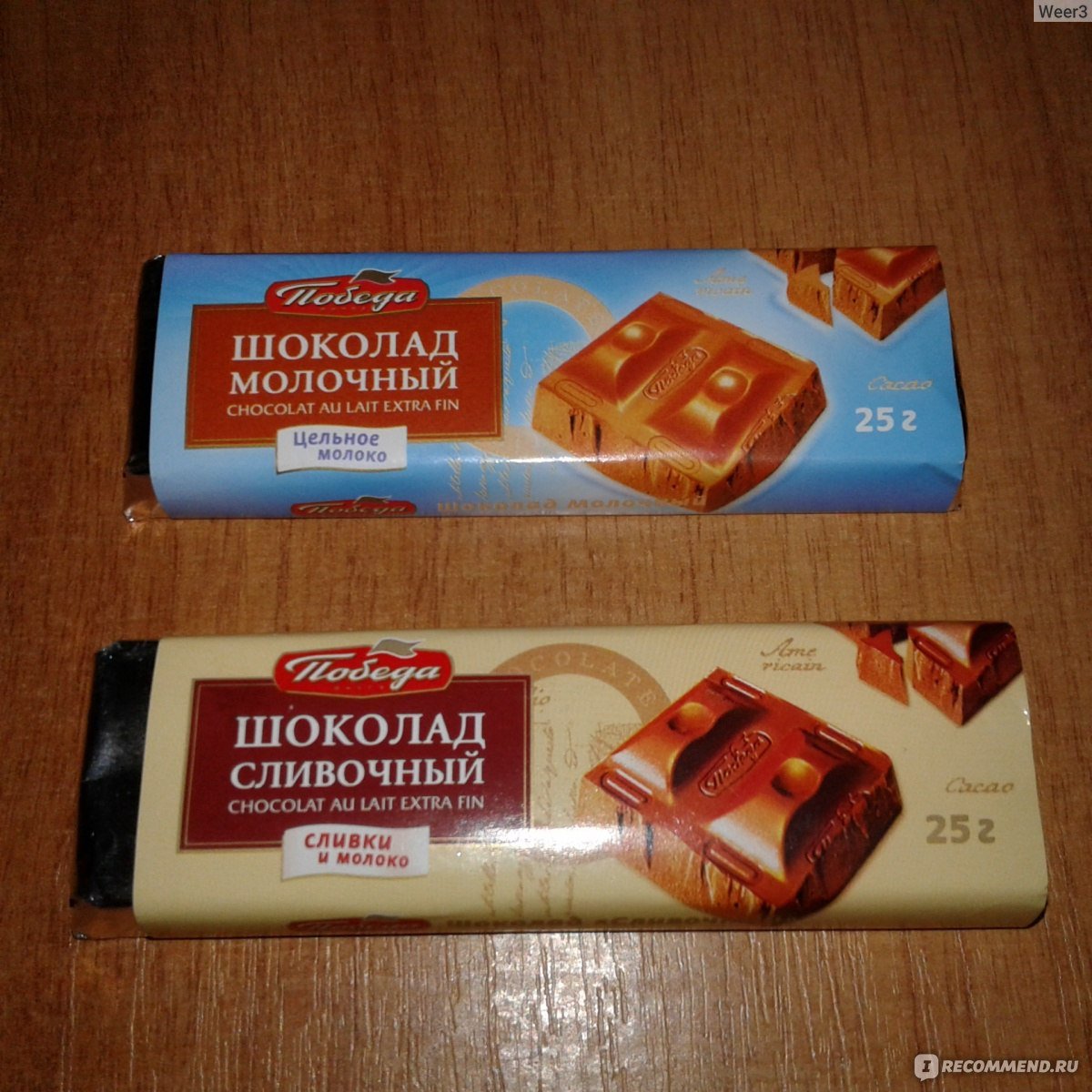 Шоколад победа молочный