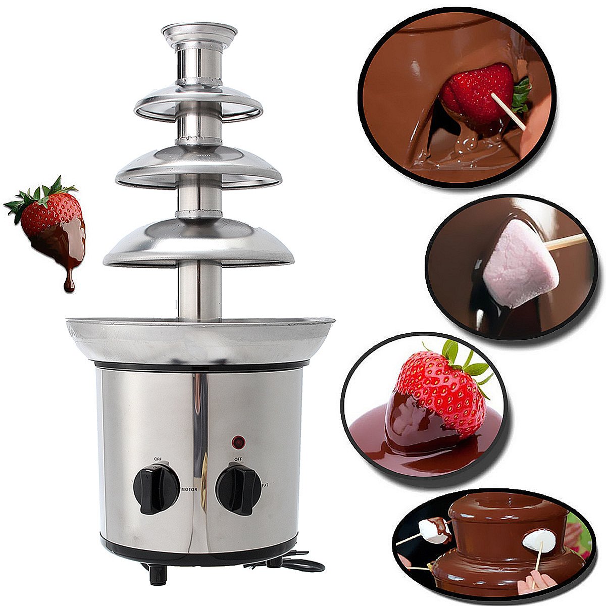 Шоколадный фонтан-фондю Chocolate Fondue Fountain Keya (4 яруса)