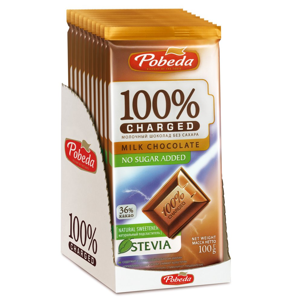 Шоколад молочный 36% какао без сахара победа вкуса 100г