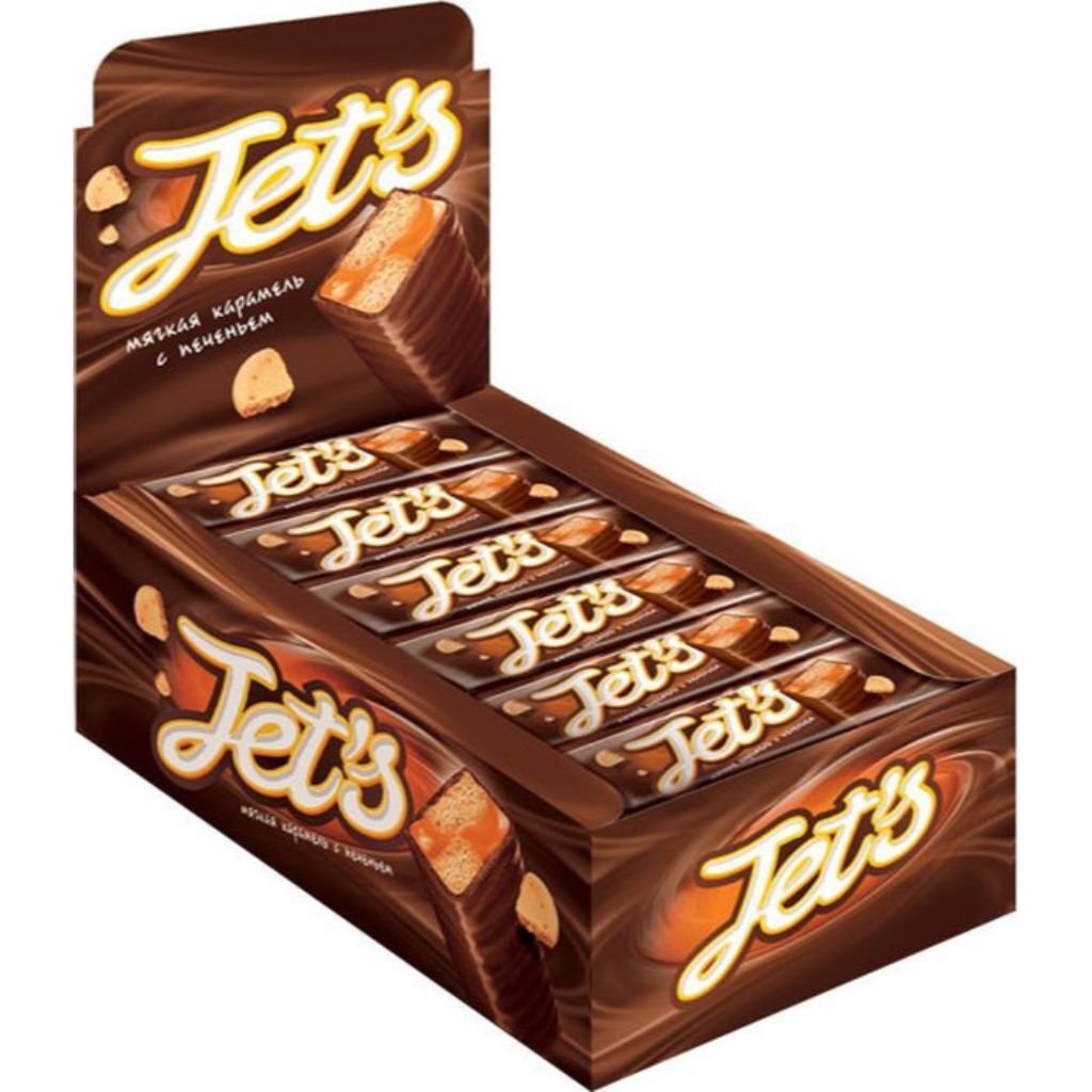 Батончик Jet s с печеньем и мягкой карамелью 42г