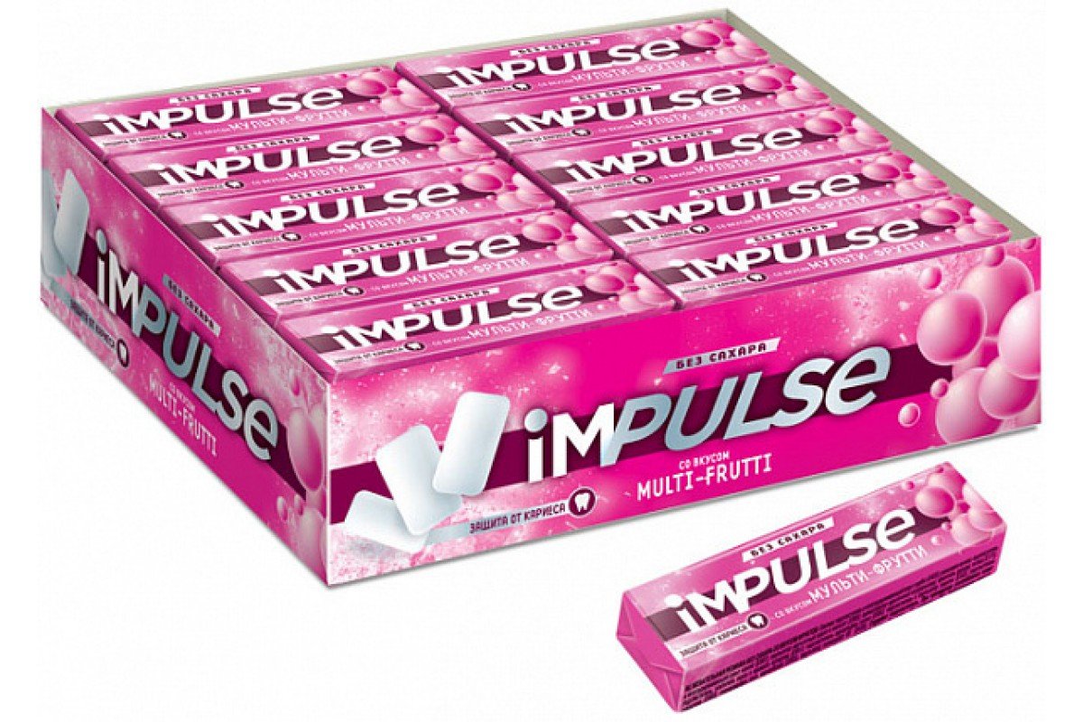 «Impulse», жевательная резинка со вкусом «Арбуз», 56 г
