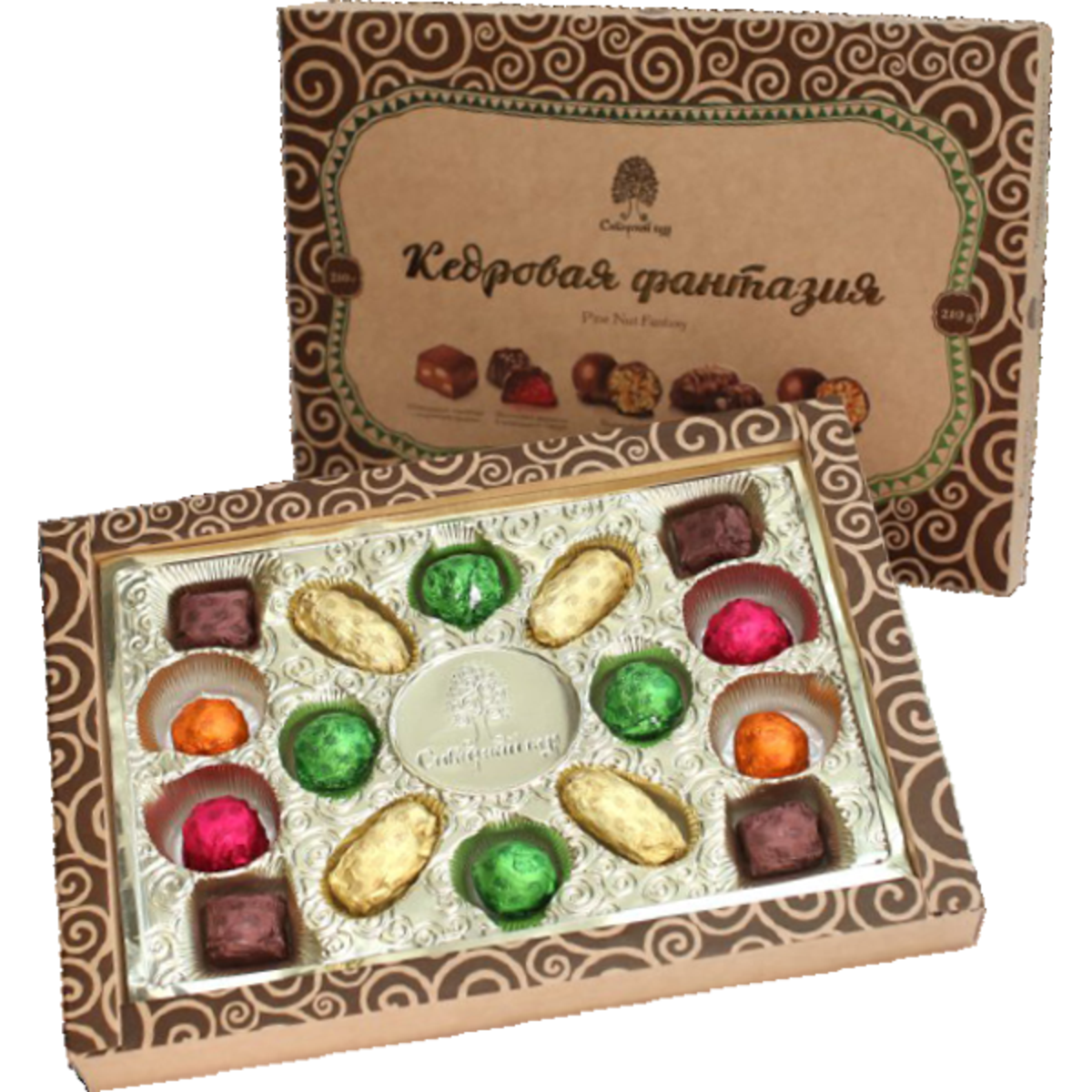 Конфеты Сибирский кедр Кедровый грильяж ассорти 120г