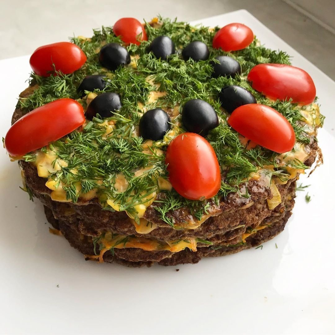 Закусочный торт из цукини