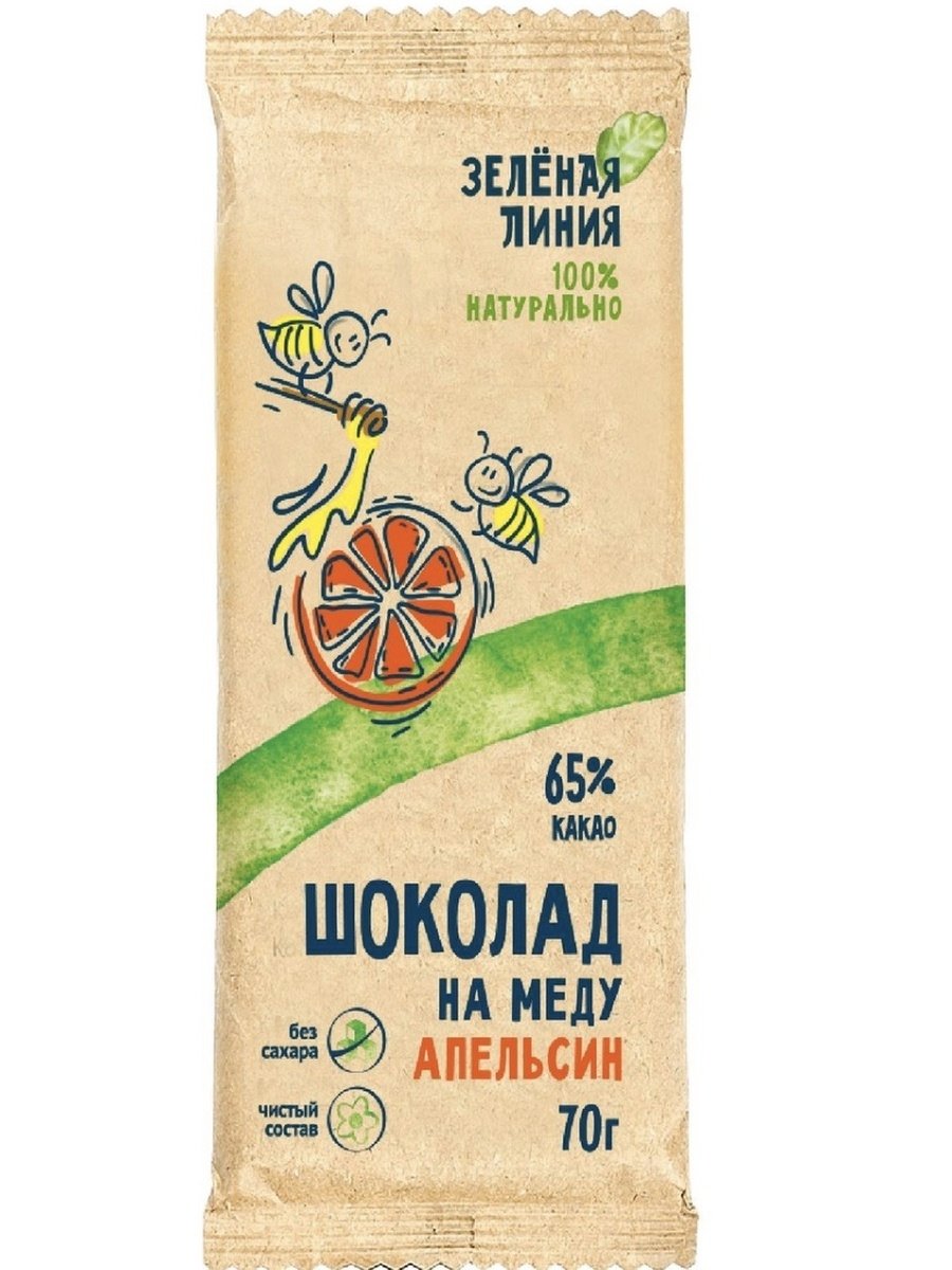 Шоколадка зеленая линия на меду
