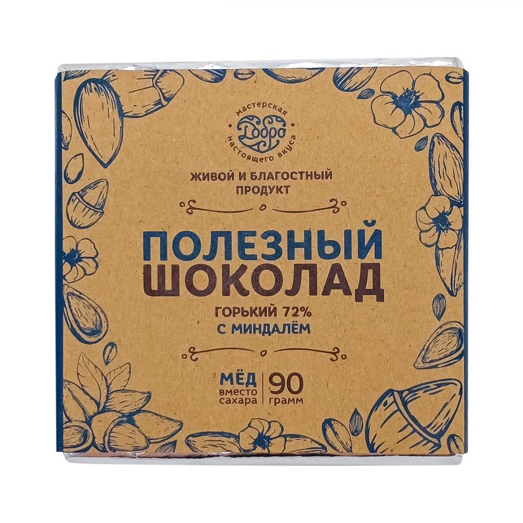 Шоколад "добро" Горький 72% какао с мандарином и корицей, 90г