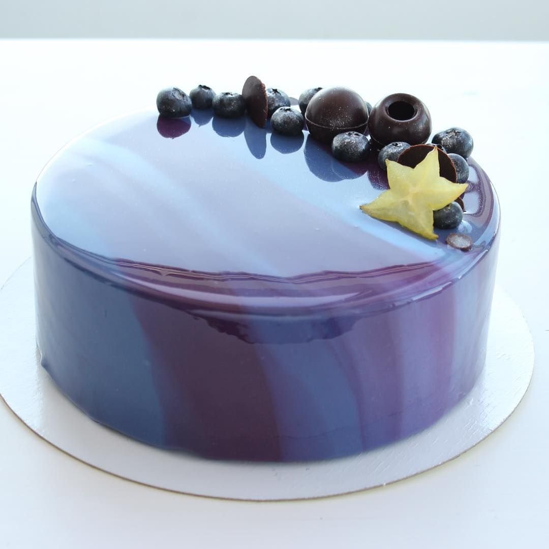 Муссовый торт фиолетовый градиент