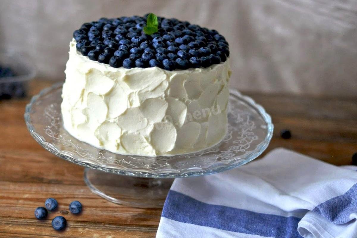 Торт с черникой и маскарпоне