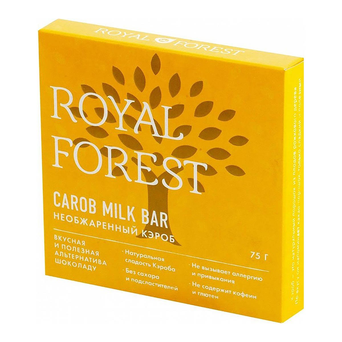 Шоколад Royal Forest молочный из кэроба с миндалем