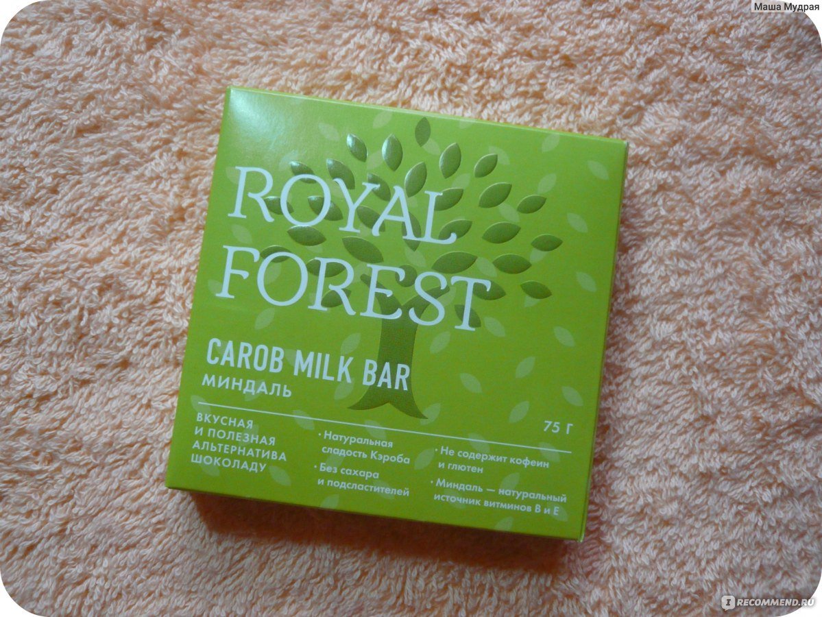 Шоколад из кэроба – миндаль Royal Forest 75 г