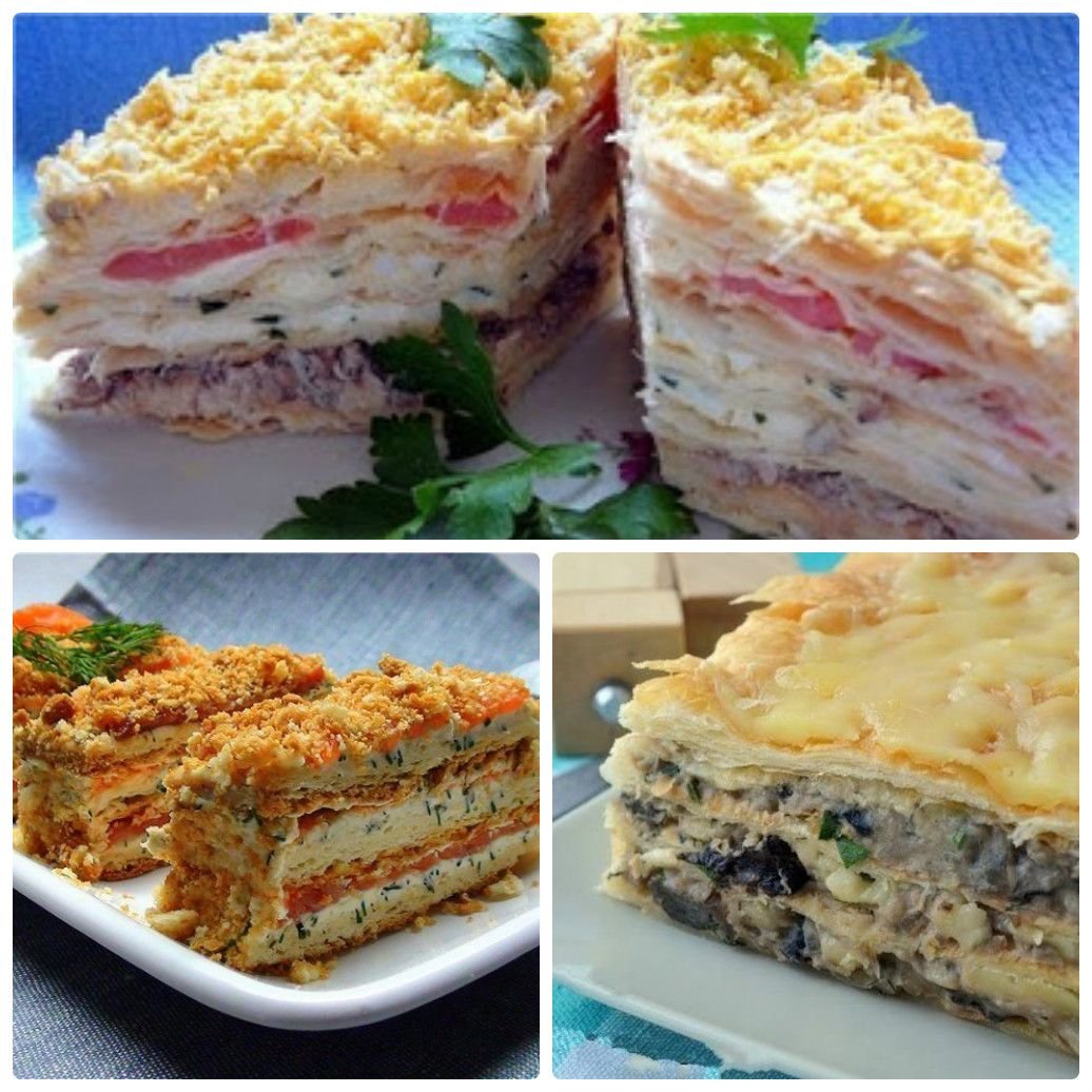 Мясной торт наполеон