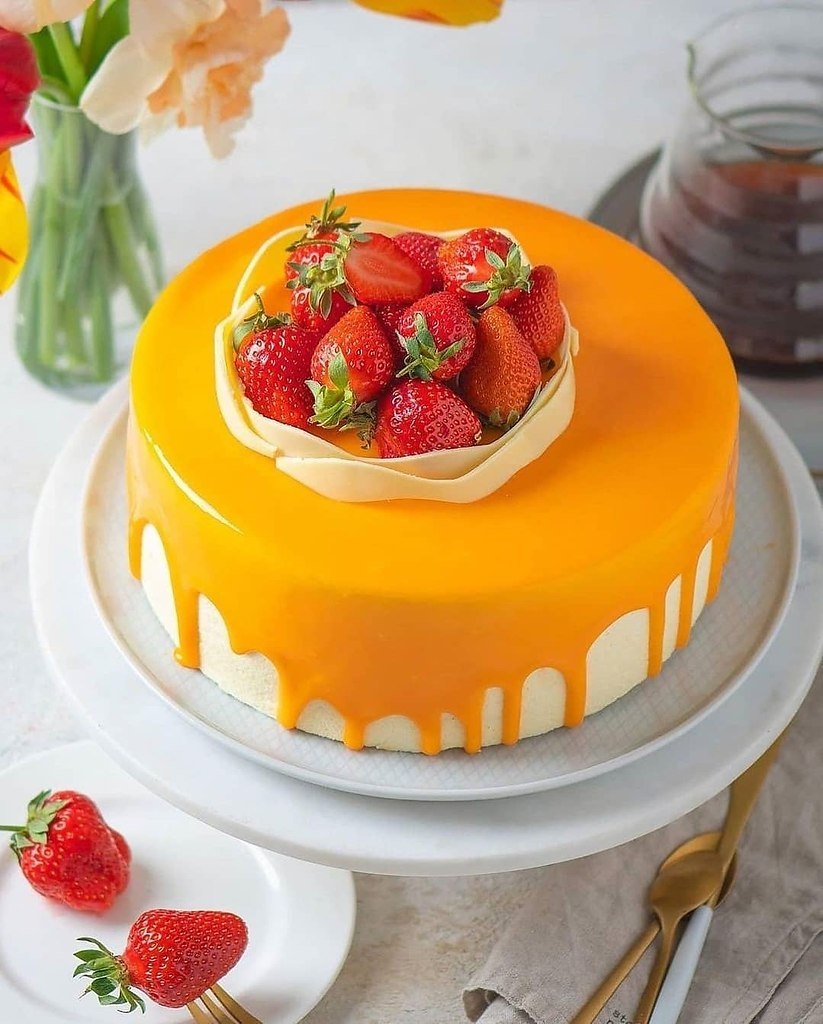 Муссовый торт клубника манго маракуйя