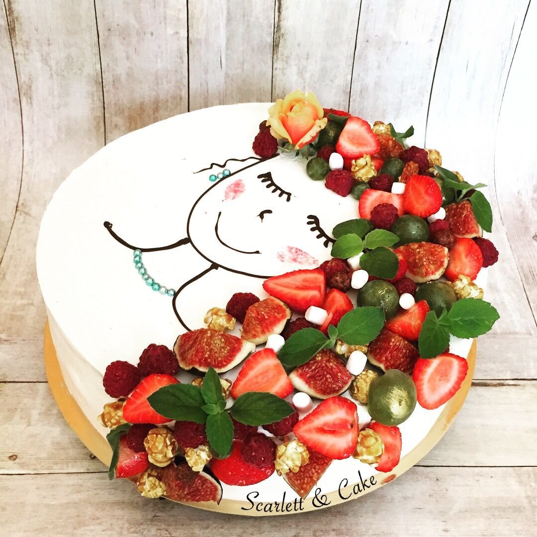 Торт с медовыми коржами и кремом чиз