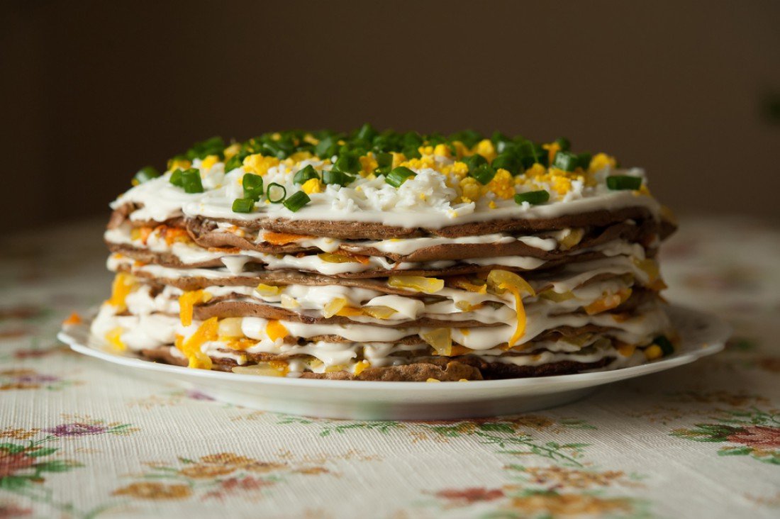 Блинчатый закусочный пирог