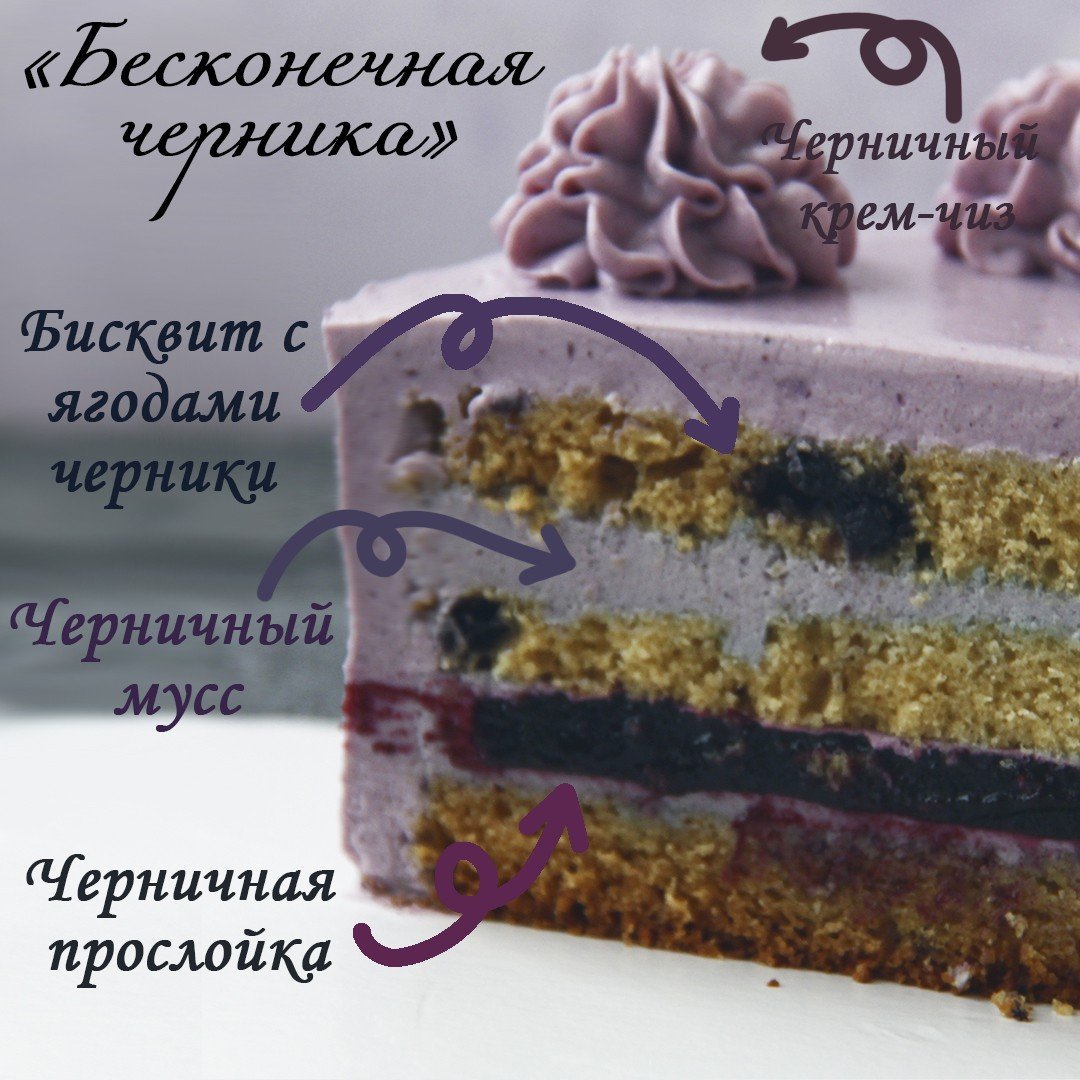 Черничный муссовый торт