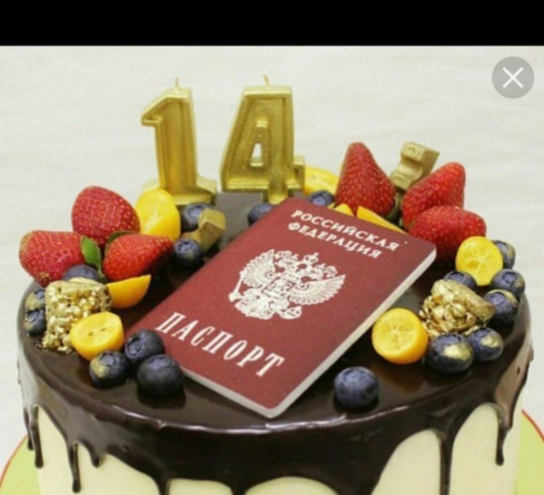 Торт на 14 лет девочке с паспортом