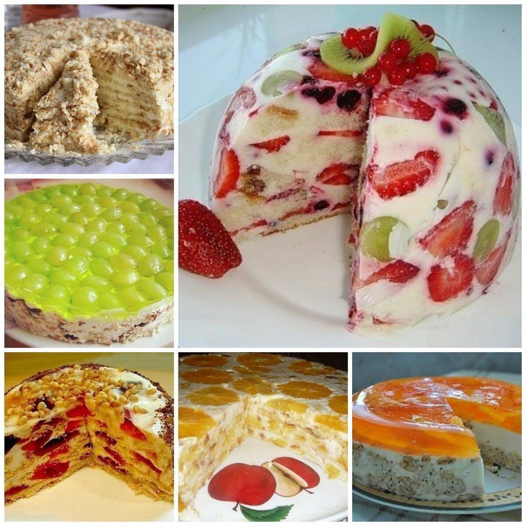 Торт без выпечки с вишней