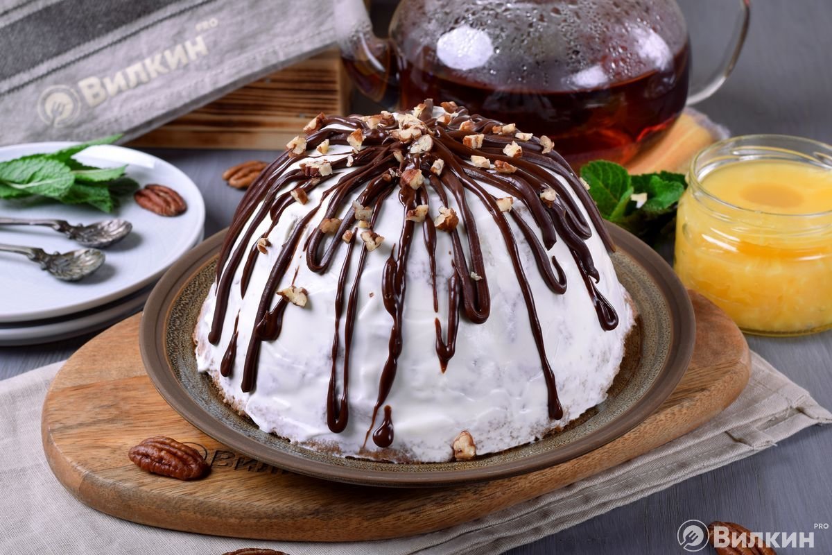 Панчо с персиками и грецкими орехами