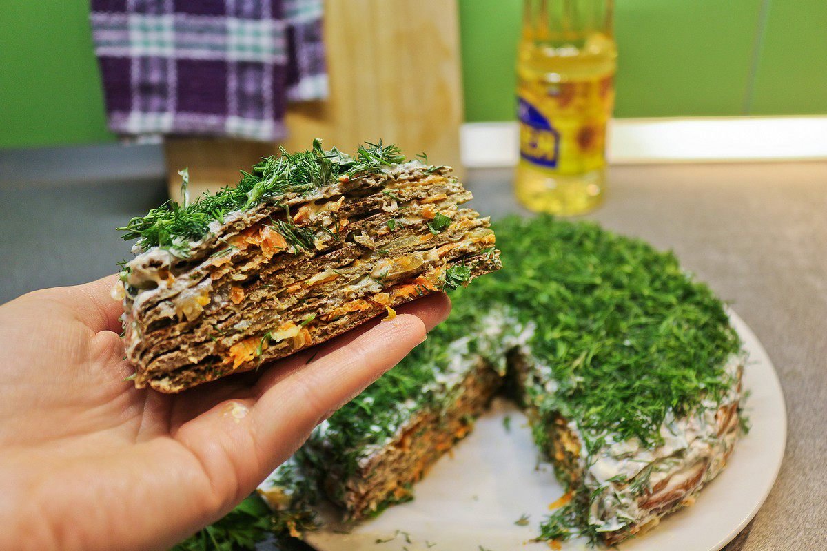 Печеночный торт с сыром