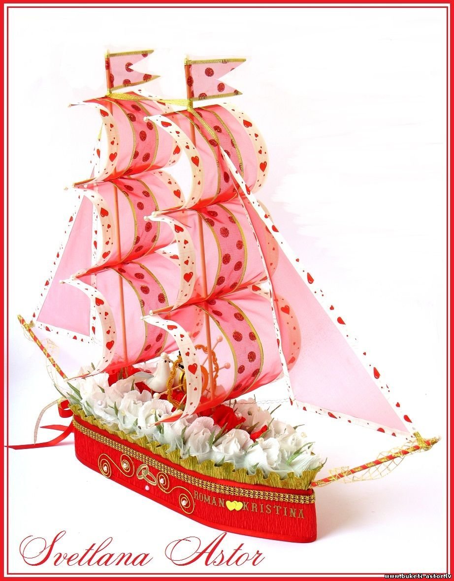 Корабль из конфет - мастер-класс. Корабль из конфет - фото. Как делать корабль из конфет